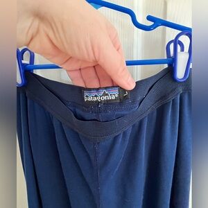 Patagonia Capilene Navy Leggings L USA Made Thermal Base Layer Hiking Outdoors